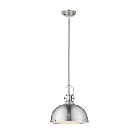 Z-Lite Melange 1 Light Pendant, Brushed Nickel & Brushed Nckel 725P12-BN